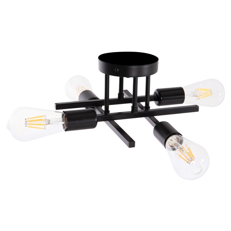 CEILING PENDANT MULTILIGHT FIXTURE LIGHTY FK7428.11 BLACK METAL 28x28x15Hcm.