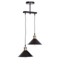 CEILING PENDANT 2-LIGHT BELL FK7531.11 BLACK METAL-BRONZE SOCKET Φ21,5x135Hcm. CEILING PENDANT 2-LIGHT BELL FK7531.11 BLACK METAL-BRONZE SOCKET Φ21,5x135Hcm.