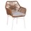 DINING ARMCHAIR TOPIN FK6048.11 ALUMINUM WHITE-P.E. RATTAN BEIGE 59x63x81Hcm