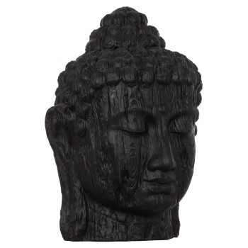FLOOR DECORATION BUDDHA HEAD FK4385.01 PLASTER IN BLACK 90x90x100Hcm.