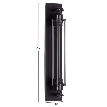WALL SCONCE 2-LIGHT BEACON FK4463 METAL IN BLACK 10x10x47Hcm.