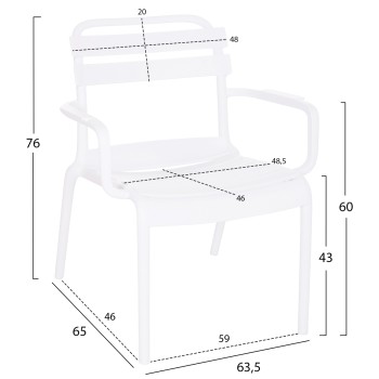 POLYPROPYLENE LOUNGE ARMCHAIR KORVER FK6333.01 WHITE 63.5x65x76Hcm. POLYPROPYLENE LOUNGE ARMCHAIR KORVER FK6333.01 WHITE 63.5x65x76Hcm.