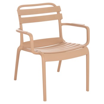 POLYPROPYLENE LOUNGE ARMCHAIR KORVER FK6333.04 CAPPUCCINO 63.5x65x76Hcm.