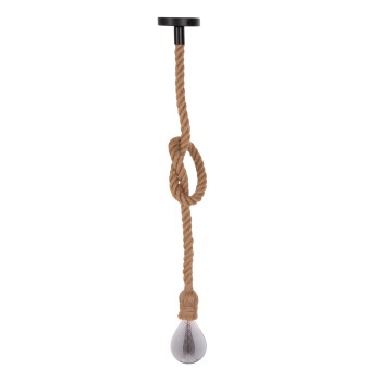 CEILING PENDANT LAMP WITH LIGHT BULB ΗΜ11928.02--ROPE 1M LONG AND 2cm THICK-E27 SOCKET