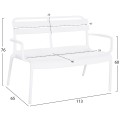 POLYPROPYLENE 2-SEATER BENCH KORVER FK6332.01 WHITE 113x65x76Hcm. POLYPROPYLENE 2-SEATER BENCH KORVER FK6332.01 WHITE 113x65x76Hcm.