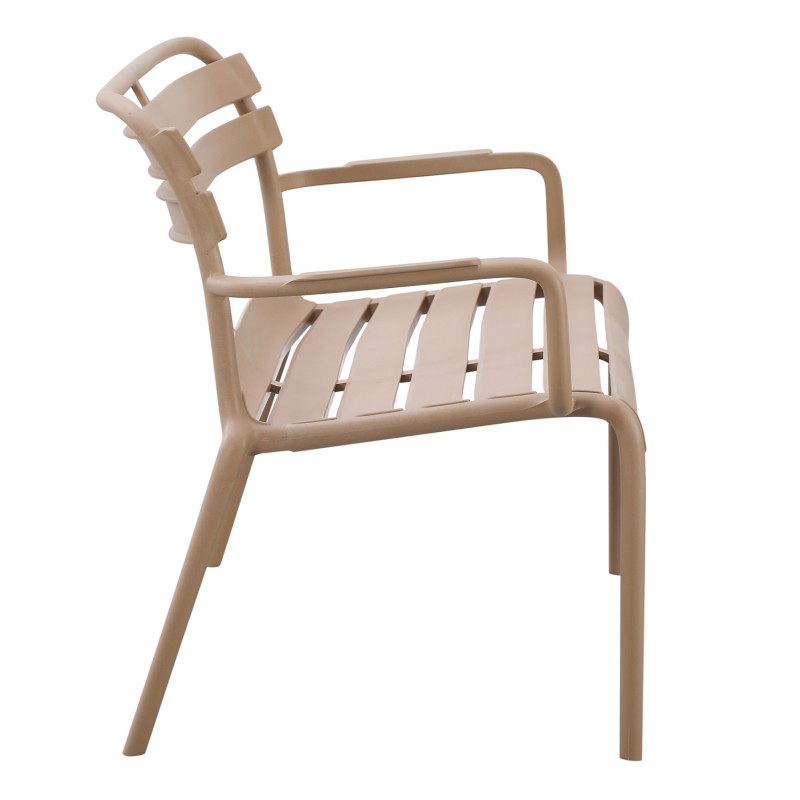 POLYPROPYLENE 2-SEATER BENCH KORVER FK6332.04 CAPPUCCINO 113x65x76Hcm. POLYPROPYLENE 2-SEATER BENCH KORVER FK6332.04 CAPPUCCINO 113x65x76Hcm.