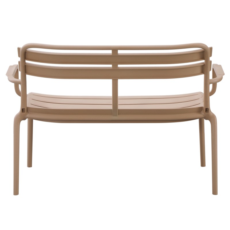 POLYPROPYLENE 2-SEATER BENCH KORVER FK6332.04 CAPPUCCINO 113x65x76Hcm. POLYPROPYLENE 2-SEATER BENCH KORVER FK6332.04 CAPPUCCINO 113x65x76Hcm.