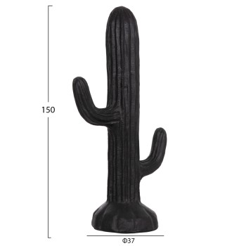 DECORATIVE FLOOR STANDING CACTUS FK4386.01L PLASTER IN BLACK 63x37x150Hcm.
