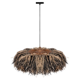 CEILING PENDANT LAMP ORDEM FK4715 SISAL & BANANA FIBERS CAP--BLACK & NATURAL Φ75cm