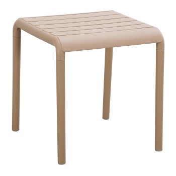 OUTDOOR SQUARE COFFEE TABLE KORVER FK6335.04 POLYPROPYLENE IN CAPPUCCINO 45x45x47Hcm.