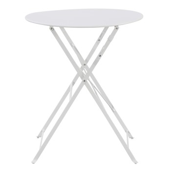 OUTDOOR ROUND FOLDABLE TABLE SOPHIE FK6336.01 METAL IN WHITE Φ60x70Hcm. OUTDOOR ROUND FOLDABLE TABLE SOPHIE FK6336.01 METAL IN WHITE Φ60x70Hcm.