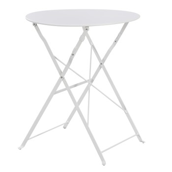 OUTDOOR ROUND FOLDABLE TABLE SOPHIE FK6336.01 METAL IN WHITE Φ60x70Hcm.