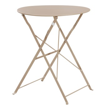 OUTDOOR ROUND FOLDABLE TABLE SOPHIE FK6336.04 METAL IN CAPPUCCINO Φ60x70Hcm.