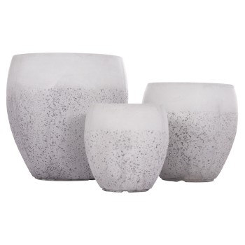 GARDEN PLANTERS SET 3PCS SERIES GARDENER FK4718 FIBERCLAY IN WHITE Φ55x54Hcm. GARDEN PLANTERS SET 3PCS SERIES GARDENER FK4718 FIBERCLAY IN WHITE Φ55x54Hcm.