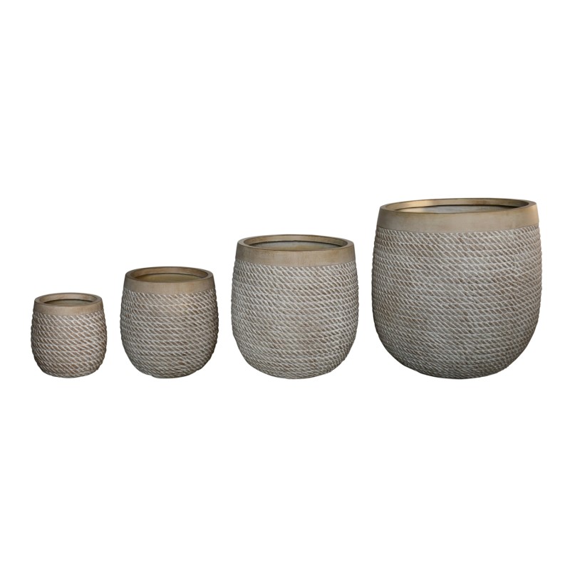 GARDEN PLANTERS ROUND SET 4PCS GARDENER FK4722 FIBERCLAY--IVORY CEMENT Φ54x54Hcm. GARDEN PLANTERS ROUND SET 4PCS GARDENER FK4722 FIBERCLAY--IVORY CEMENT Φ54x54Hcm.