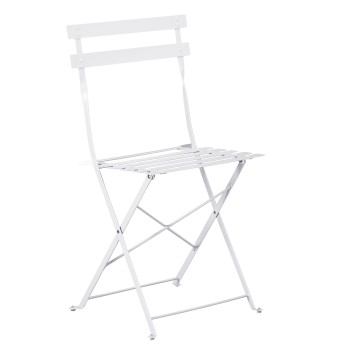 FOLDING CHAIR SOPHIE FK6337.01 METALLIC IN WHITE 41x43x80Hcm.