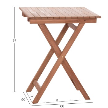 FOLDABLE SQUARE TABLE HEIDEL FK18121 TEAK WOOD--NATURAL COLOR 60x60x75Hcm. FOLDABLE SQUARE TABLE HEIDEL FK18121 TEAK WOOD--NATURAL COLOR 60x60x75Hcm.