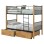 BUNK BED WITH FLOOR DRAWERS RAYVEN FK21119 WOOD-METAL--FOR MATTRESS 90x190cm.