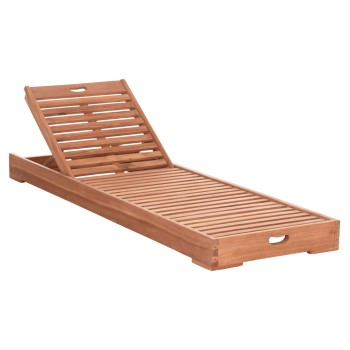 SUNLOUNGER WITHOUT CUSHIONS CHET FK6160 TEAK WOOD IN NATURAL 200x65x13Hcm.