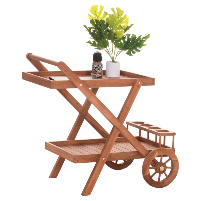 SERVING TROLLEY ALFRED FK4579 TEAK WOOD IN NATURAL COLOR 86x56x80Hcm. SERVING TROLLEY ALFRED FK4579 TEAK WOOD IN NATURAL COLOR 86x56x80Hcm.