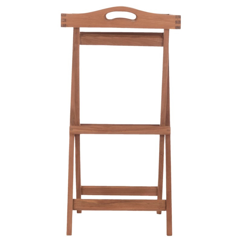 SERVING TRAY ON FOLDABLE STAND BARNABY FK4580 TEAK WOOD IN NATURAL COLOR 63x40x77Hcm SERVING TRAY ON FOLDABLE STAND BARNABY FK4580 TEAK WOOD IN NATURAL COLOR 63x40x77Hcm