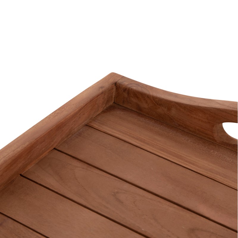 SERVING TRAY ON FOLDABLE STAND BARNABY FK4580 TEAK WOOD IN NATURAL COLOR 63x40x77Hcm SERVING TRAY ON FOLDABLE STAND BARNABY FK4580 TEAK WOOD IN NATURAL COLOR 63x40x77Hcm