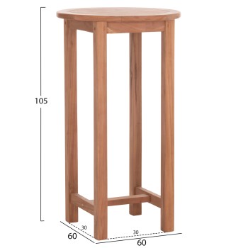 BAR STAND/TABLE ROUND PRESSCOT FK18114 TEAK WOOD--NATURAL COLOR Φ60x105Hcm. BAR STAND/TABLE ROUND PRESSCOT FK18114 TEAK WOOD--NATURAL COLOR Φ60x105Hcm.
