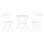 DINING SET 3PCS FOLDABLE SOPHIE FK21118.01 METALLIC IN WHITE COLOR