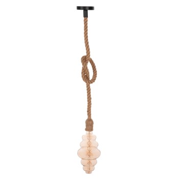 CEILING PENDANT LAMP WITH LIGHT BULB FK11932.01--ROPE 1M LONG AND 2cm THICK-E27 SOCKET