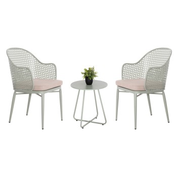 OUTDOOR LOUNGE SET 3PCS OREGO FK21107.06 ALUMINUM & METAL IN PISTACHIO GREEN COLOR