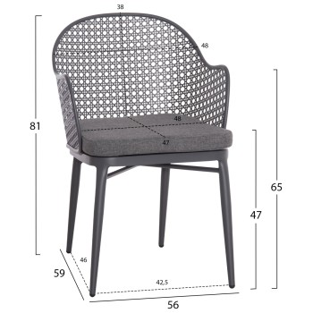 OUTDOOR LOUNGE SET 3PCS OREGO FK21107.01 ALUMINUM & METAL IN DARK GREY COLOR OUTDOOR LOUNGE SET 3PCS OREGO FK21107.01 ALUMINUM & METAL IN DARK GREY COLOR