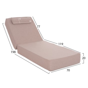SUNLOUNGER CUSHION KIHEI FK21094.02 OLEFIN IN BEIGE WITH FOAM FILLING 198x70x20Hcm. SUNLOUNGER CUSHION KIHEI FK21094.02 OLEFIN IN BEIGE WITH FOAM FILLING 198x70x20Hcm.