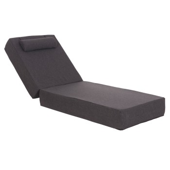 SUNLOUNGER CUSHION KIHEI FK21094.03 OLEFIN IN DARK GREY WITH FOAM FILLING 198x70x20Hcm.