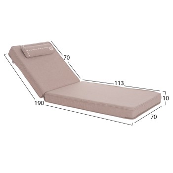 SUNLOUNGER CUSHION AKINO FK21095.01 OLEFIN IN BEIGE WITH FOAM FILLING 190x70x10Hcm. SUNLOUNGER CUSHION AKINO FK21095.01 OLEFIN IN BEIGE WITH FOAM FILLING 190x70x10Hcm.