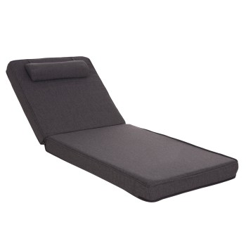 SUNLOUNGER CUSHION AKINO FK21095.02 OLEFIN IN DARK GREY WITH FOAM FILLING 190x70x10Hcm.