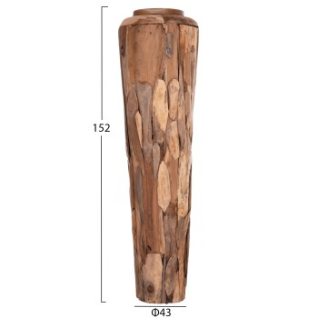 DECORATIVE FLOOR VASE ZEMLI FK18299 RECYCLED TEAK WOOD PIECES IN NATURAL COLOR Φ43x152Hcm. DECORATIVE FLOOR VASE ZEMLI FK18299 RECYCLED TEAK WOOD PIECES IN NATURAL COLOR Φ43x152Hcm.