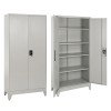 WARDROBE METALLIC DURON FK12001 2-LEAF WITH 5 STORAGE SPACES & LEGS-GREY 90Χ40Χ190Hcm.