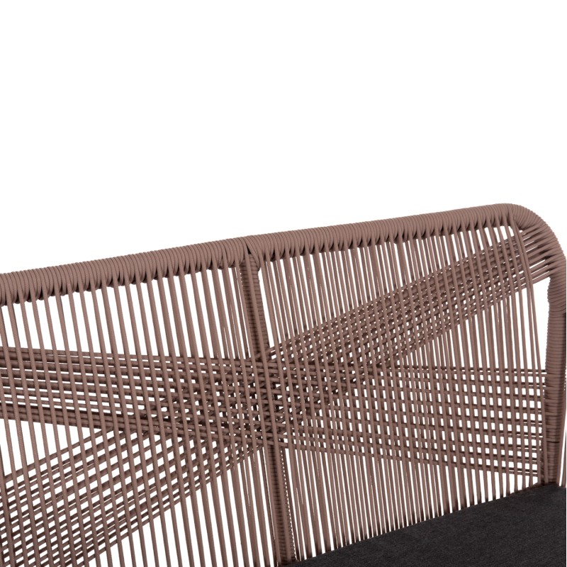 OUTDOOR SOFA 2-SEATER MYRTIA FK5550.12 ALUMINUM IN ANTHRACITE--TESLIN ROPE IN BEIGE 123x61x90Hcm. OUTDOOR SOFA 2-SEATER MYRTIA FK5550.12 ALUMINUM IN ANTHRACITE--TESLIN ROPE IN BEIGE 123x61x90Hcm.