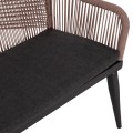 OUTDOOR SOFA 2-SEATER MYRTIA FK5550.12 ALUMINUM IN ANTHRACITE--TESLIN ROPE IN BEIGE 123x61x90Hcm. OUTDOOR SOFA 2-SEATER MYRTIA FK5550.12 ALUMINUM IN ANTHRACITE--TESLIN ROPE IN BEIGE 123x61x90Hcm.