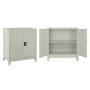 CLOSET METALLIC DURON FK11999 2-LEAF WITH 2 STORAGE SPACES & LEGS-GREY 90Χ40Χ100Hcm.