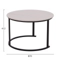 COFFEE TABLES 2PCS SET TALOS FK18140.01 WHITE MARBLE LOOK CERAMIC TOP Φ70x45.5Hcm. COFFEE TABLES 2PCS SET TALOS FK18140.01 WHITE MARBLE LOOK CERAMIC TOP Φ70x45.5Hcm.
