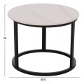COFFEE TABLES 2PCS SET TALOS FK18140.01 WHITE MARBLE LOOK CERAMIC TOP Φ70x45.5Hcm. COFFEE TABLES 2PCS SET TALOS FK18140.01 WHITE MARBLE LOOK CERAMIC TOP Φ70x45.5Hcm.