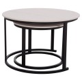 COFFEE TABLES 2PCS SET TALOS FK18140.01 WHITE MARBLE LOOK CERAMIC TOP Φ70x45.5Hcm. COFFEE TABLES 2PCS SET TALOS FK18140.01 WHITE MARBLE LOOK CERAMIC TOP Φ70x45.5Hcm.