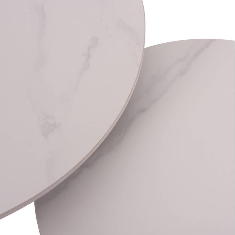 COFFEE TABLES 2PCS SET TALOS FK18140.01 WHITE MARBLE LOOK CERAMIC TOP Φ70x45.5Hcm. COFFEE TABLES 2PCS SET TALOS FK18140.01 WHITE MARBLE LOOK CERAMIC TOP Φ70x45.5Hcm.