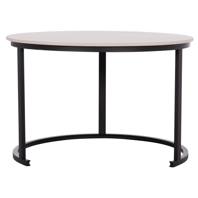 COFFEE TABLES 2PCS SET TALOS FK18140.01 WHITE MARBLE LOOK CERAMIC TOP Φ70x45.5Hcm. COFFEE TABLES 2PCS SET TALOS FK18140.01 WHITE MARBLE LOOK CERAMIC TOP Φ70x45.5Hcm.