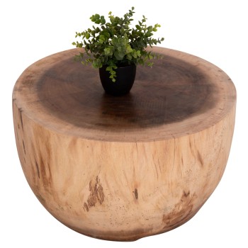 COFFEE TABLE ROUND POMPU FK9794.11 SOLID SUAR WOOD IN NATURAL COLOR Φ60x35Hcm.