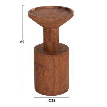 SIDE TABLE BERMAL FK9889.11 SOLID SUAR WOOD IN NATURAL COLOR Φ35x65Hcm.