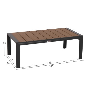 SUNLOUNGER SIDE TABLE BENTRY FK6276.03 ALUMINUM IN DARK GREY--POLYWOOD 100x56x35Hcm. SUNLOUNGER SIDE TABLE BENTRY FK6276.03 ALUMINUM IN DARK GREY--POLYWOOD 100x56x35Hcm.