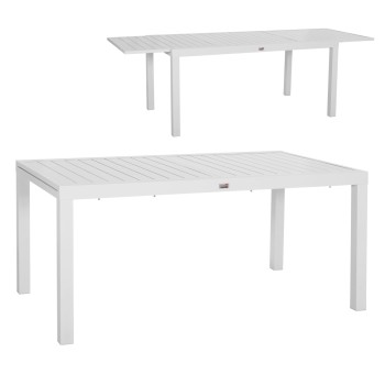 EXTENDABLE DINING TABLE KRUM FK6277.01 ALUMINUM IN WHITE 160-240x90x73Hcm.