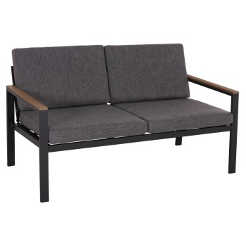 OUTDOOR 2-SEATER SOFA SAFIN FK6279.03 ALUMINUM & CUSHIONS IN ANTHRACITE 140x70x77Hcm.